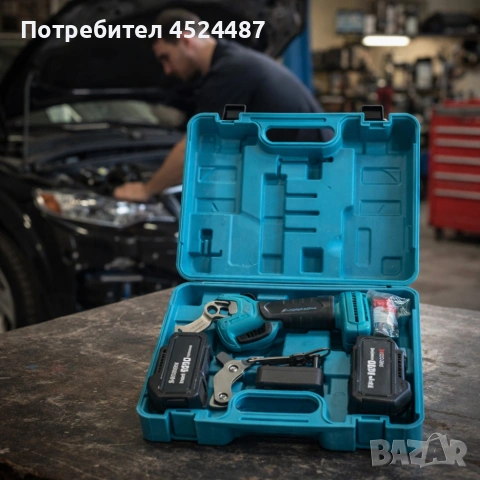 Комплект акумулаторна ножица 3" и резервен нож 36V 8A, снимка 3 - Куфари с инструменти - 53787146