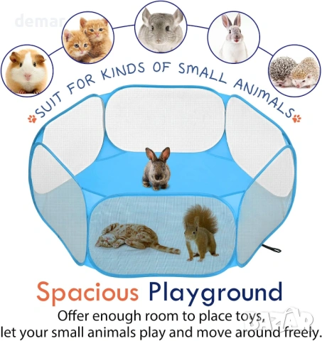 Pawaboo Преносима кошара за малки домашни любимци, класическо синьо, снимка 7 - За гризачи - 53634663