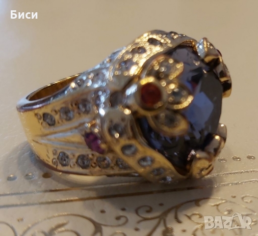 Versace-златен стар пръстен с естествени камъни, снимка 10 - Пръстени - 36039975