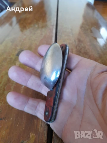 Стара сгъваема лъжица П.Денев, снимка 2 - Други ценни предмети - 51170895