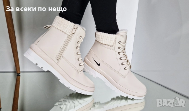 Nike Дамски Бежови Меки И Топли Боти Найк Код P1413, снимка 5 - Дамски боти - 52179741