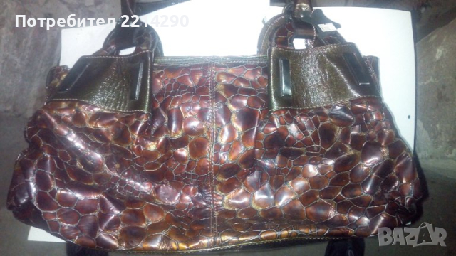 Дамска чанта змийска кожа хамелеон 