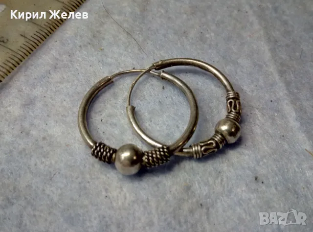 ДВЕ РЕТРО АРТ СТИЛ СРЕБЪРНИ ОБЕЦИ СРЕБРО 925 МАЙСТОРСКИ РЪЧНО ИЗРАБОТЕНИ 27352, снимка 8 - Обеци - 49757739