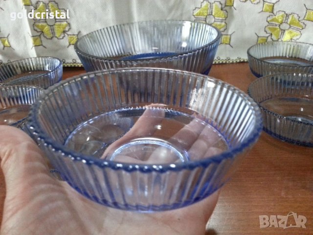 Ретро стъклени купички и купа фруктиера , снимка 6 - Антикварни и старинни предмети - 42135937