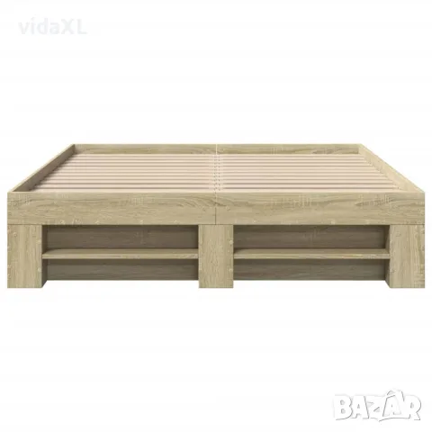 vidaXL Рамка за легло без матрак сонома дъб 140x190 см инженерно дърво, снимка 5 - Спални и легла - 56146884