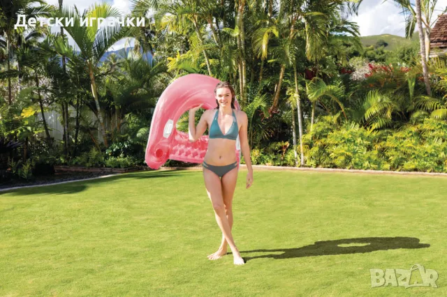 Надуваем шезлонг Sit ‘N Float Intex 152 х 99см, жълт и зелен