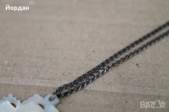 Седефен кръст  със сребърен синджир, снимка 3 - Колиета, медальони, синджири - 47990423