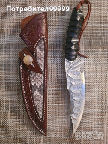 Ловен нож от дамаска стомана , снимка 2 - Ножове - 44198013