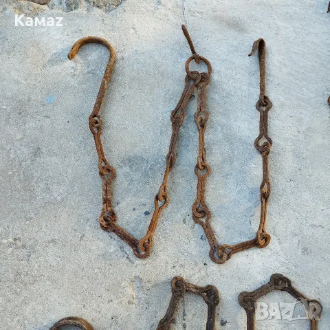 стари ковани вериги за огнище 3, снимка 2 - Антикварни и старинни предмети - 55957237