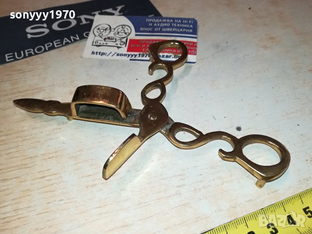 ножица за свещи мед/месинг 1007231343, снимка 6 - Антикварни и старинни предмети - 41505359