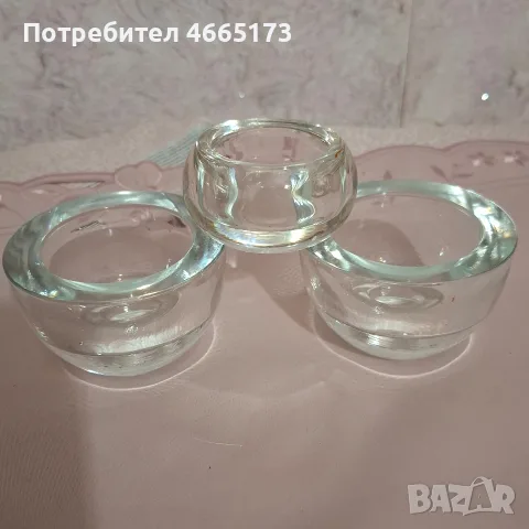 Сет Стъклени Свещници 3 броя , снимка 2 - Декорация за дома - 53035744