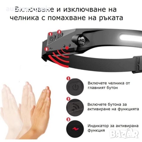 Акумулаторен лед челник със сензор за движение, снимка 3 - Аксесоари и консумативи - 39429840