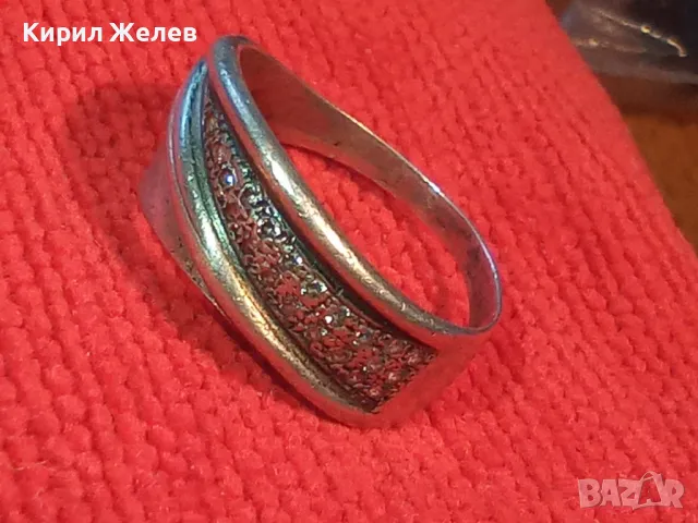 СТАР РУСКИ СРЕБЪРЕН ПРЪСТЕН СРЕБРО 925 с 2ри ЩЕМПЕЛ ХБО ИНКРУСТИРАН с БЛЕСТЯЩИ ЦИРКОНИ 47527, снимка 16 - Антикварни и старинни предмети - 50136447