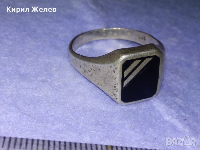 СРЕБЪРЕН РЕТРО ПРЪСТЕН СРЕБРО 925 АНГЛИЯ с ШЛИФОВАН ЧЕРЕН ОНИКС ЮВЕЛИРНА АРТ ДЕКО ИЗРАБОТКА 40629, снимка 15 - Пръстени - 42646468