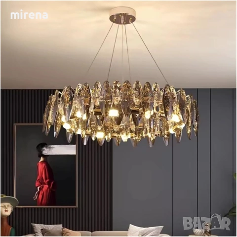 Кристален полилей, ресторант, таванна лампа, вила, осветление, лампи, снимка 3 - Лампи за таван - 53288543