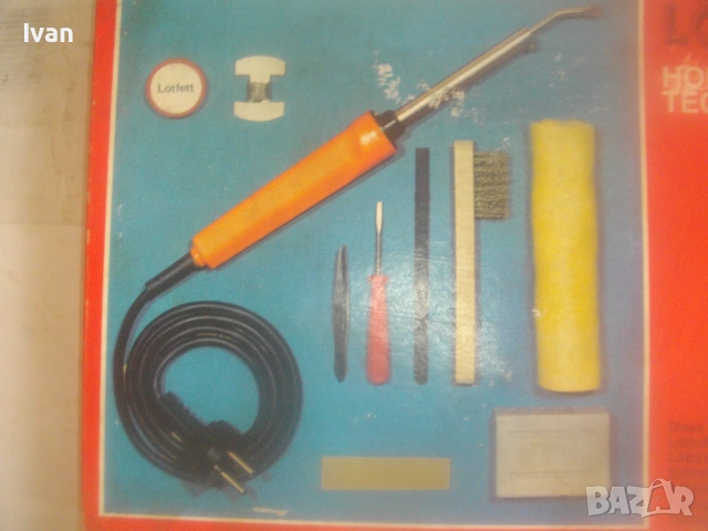 Немски оригинален комплект реотанов ел. поялник 40W старо качество ГДР Loten Hobby Technik , снимка 4 - Поялници и запояване - 51500980