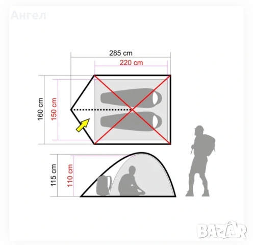 Палатка Zajo Montana 2, снимка 4 - Палатки - 53218366