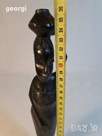 африканска абаносова статуетка дърворезба 2/1, снимка 4 - Статуетки - 48857709