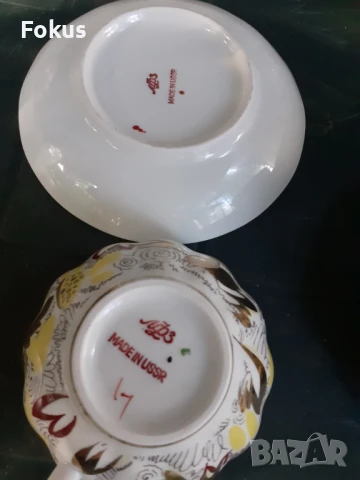 ЛФЗ - невероятен сервиз за чай руски порцелан много позлата, снимка 4 - Антикварни и старинни предмети - 50954178