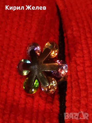 ПРЕКРАСНА СКЪПОЦЕННА СРЕБЪРНА ОБЕЦА СНЕЖИНКА СРЕБРО 925 с РАЗНОЦВЕТНИ ФАСЕТИРАНИ КАМЪНИ 27256, снимка 3 - Обеци - 39654136