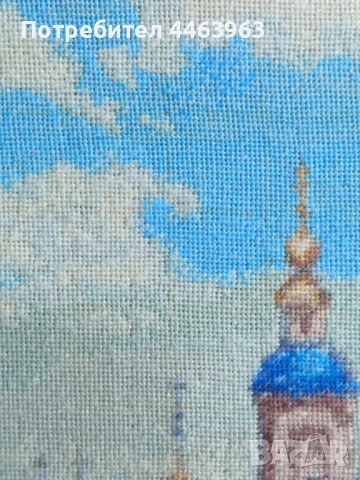 гоблен ,, Пролет на село" , 60/42 см, снимка 4 - Гоблени - 51372337