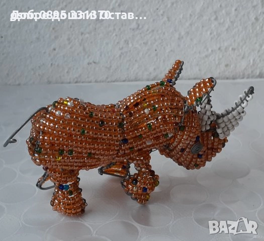 Жирафи от метал, дърво от мъниста жираф и носорог фигура, животно Африка, синци, снимка 8 - Статуетки - 39748472