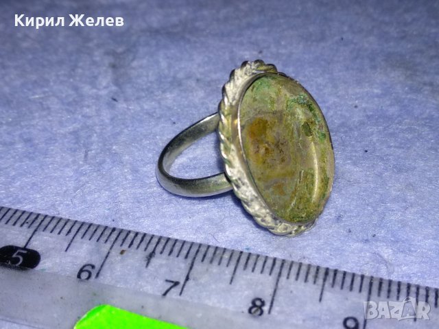 СТАРИНЕН АР ДЕКО СРЕБЪРЕН ПРЪСТЕН ВИСОКА ПРОБА СРЕБРО с ГНЕЗДО За ВГРАЖДАНЕ на Скъпоц. КАМЪК 31252, снимка 12 - Антикварни и старинни предмети - 40920590