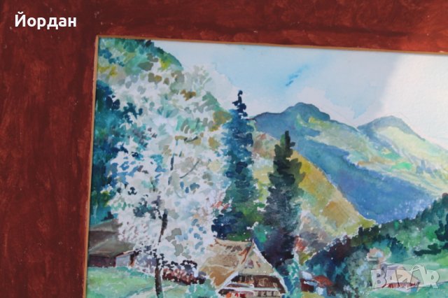 Стар немски акварел, снимка 2 - Колекции - 41447736