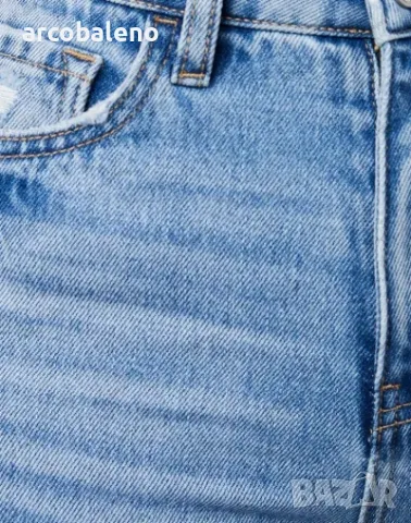 Дамски изпрани широки скъсани дънки, снимка 8 - Дънки - 43290940