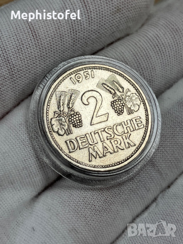 2 марки 1951 г, буква G - Германия