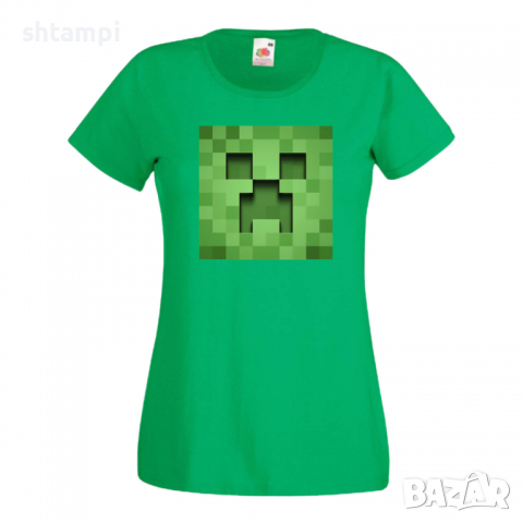Дамска тениска Creeper Face 3 майнкрафт Minecraft,Игра,Забавление,подарък,Изненада,Рожден Ден., снимка 9 - Тениски - 36520640