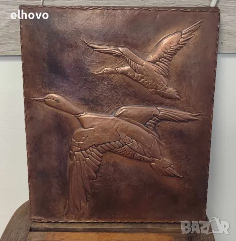 Медно пано#1, снимка 2 - Антикварни и старинни предмети - 48865541