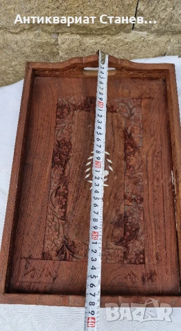 Колекция от  дървени подноса, изработени в Индия, снимка 11 - Антикварни и старинни предмети - 50752152