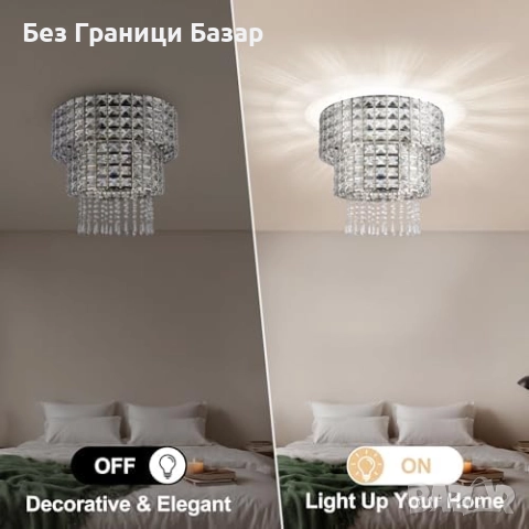 Нов Кристален абажур за таванна или висяща лампа осветление дом стая, снимка 3 - Лампи за таван - 52249718