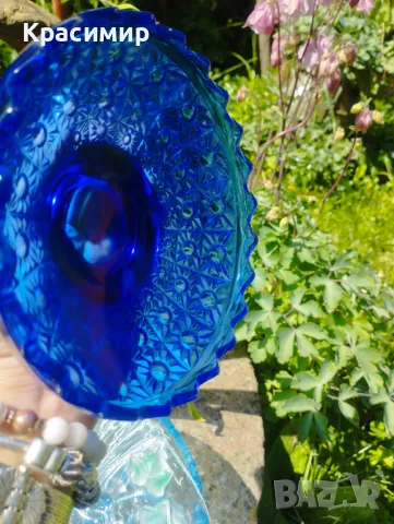 Синя бонбониерка Размери 15/ 6 см , снимка 3 - Антикварни и старинни предмети - 47725012