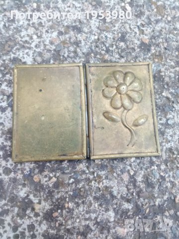 Старо бронзово джобно огледало, снимка 4 - Антикварни и старинни предмети - 41248132