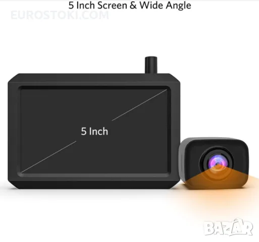 Комплект камера за заден ход с монитор K7PRO, HD монитор 5 инча, нощно виждане, снимка 4 - Аксесоари и консумативи - 56134272