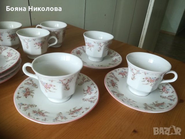 Порцеланов комплект чаши с чинийки за чай/кафе, снимка 5 - Сервизи - 41731226