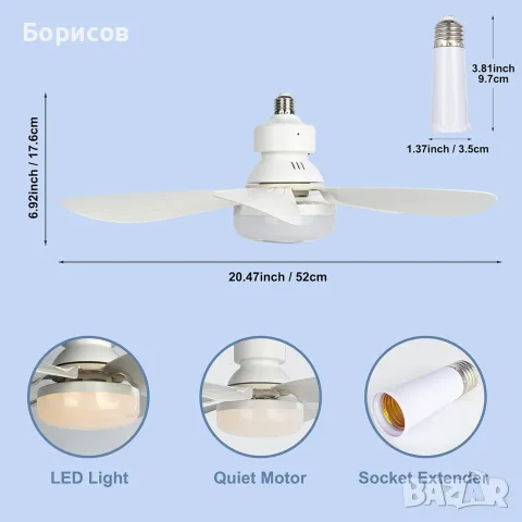 Вентилаторна лампа с форма на цвете (Flower Fan Light), снимка 4 - Лед осветление - 55896624