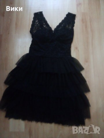 Елегантна черна рокля, размер S-M