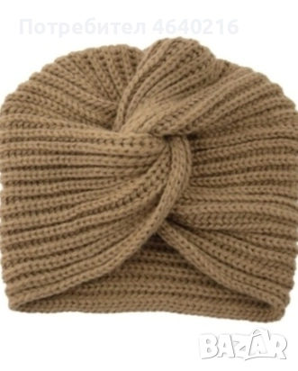 зимна плетена шапка, снимка 2 - Шапки - 52639270