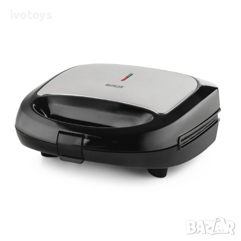 Уред за сандвичи и гофрети 2в1 Muhler MH-899D, плочи-грил и белгийска гофрета, 750W, Черен/Сив, снимка 1