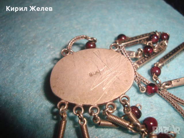 СТАРИННО СКЪПОЦЕННО СРЕБЪРНО КОЛИЕ СРЕБРО 800 с АМЕТИСТ АРТ ДЕКО АНГЛИЯ ЮВЕЛИРЕН РЪЧЕН УНИКАТ 26439, снимка 11 - Антикварни и старинни предмети - 34854596