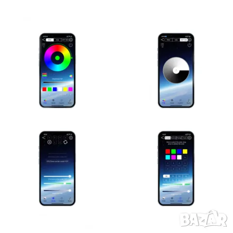 RGB диодна лента 1.5 м 12V с приложение, снимка 4 - Аксесоари и консумативи - 55864493