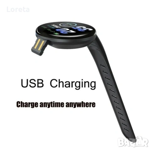 Интелигентен смарт часовник с измерване на пулс и кръвно. Цвят - черен., снимка 10 - Смарт часовници - 53412923