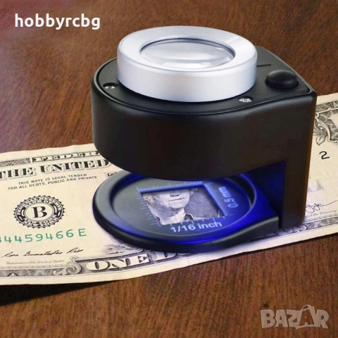 Бижутерска лупа с 30x увеличение, UV и LED светлини, снимка 2 - Нумизматика и бонистика - 36047328