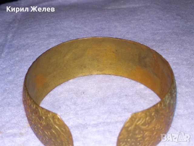 ХРЕКРАСНА ФЛОРАЛНО ОРНАМЕНТИРАНА МЕДНА РЕГУЛИРУЕМА РЕТРО ГРИВНА с Надпис ПЕТЯ Ръчна ИЗРАБОТКА 70311, снимка 7 - Антикварни и старинни предмети - 41281154