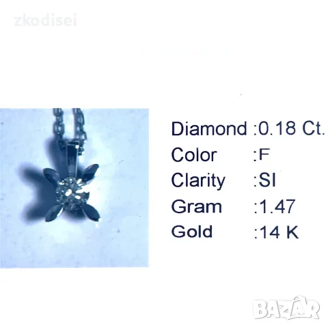 Златнo колие с диаманти 0,18Ct. чистота:SI 50см. модел:42922-1, снимка 2 - Колиета, медальони, синджири - 55824548