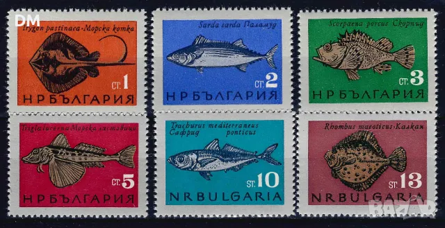България 1965 - риби MNH, снимка 1