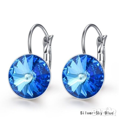 Дамски обеци със сини сапфири